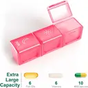 VVM  3X A Day Weekly Pill Organizer, 7-Day Medicine Pill Organizer, 3 Times a Day, Travel Pill Case Container for Vitamins, Supplements, Red image 1