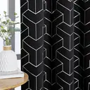 PONY DANCE Store occultant imprimées pailletées à œillets, lot de 2, W 140 x L 245 cm (W 55 x L 96 pouces), noir image 4