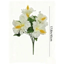 Yuejia Lot de 3 bouquets de fleurs artificielles en soie hibiscus tropical blanc - 45 cm image 1