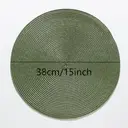 White Label  PP Single-color PlacematGrass Green，Set of 6 Round Braided Placemats Table Mats for Dining Tables Washable Non-Slip Place Mats 15 inch for Home Decoration image 6