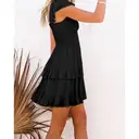 Women's Summer Ruffle Dresses Elastic Empire Waist A-line Layered Swing Flowy Mini Dress (Black, M) image 2