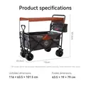 ochama Portable Camping/Outdoor Picnic Cart, Foldable & Collapsible, with Detachable Shade Canopy, 150L Basket Capacity, 300L Load Capacity, 150kg Weight Capacity image 8