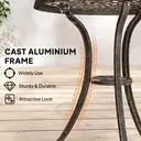 Outsunny 3 Pcs Aluminium Bistro Set Garden Furniture Dining Table Chairs Outdoor Seat Patio Seater Brown image 4