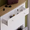 Vida Designs Shoe Cabinet Arlington 2 Doors 1 Drawer White/Oak Effect image 4