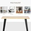 HOMCOM Table à manger design industriel grand plateau dim. 120L x 60l x 75H cm pieds métal noir en épingles MDF aspect chêne clair image 7
