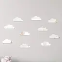 10pcs PVC mirror wall stickers, irregular wall decoration, cloud stickers，silver image 0