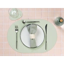 BJÖRN Lot de 6 sets de table ovales réversibles en cuir recyclé - Rose pâle et vert pâle image 3