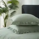 Meeallhome  Comforter Set  Vintage Ruffle Bed Set 200*200cm/50*75cm*2   Turquoise image 4