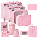 10 Pcs Deluxe Travel Packing Cubes Set, Complete Luggage Organizer Solution, Pink, Fun & Functional Travel Gear image 4