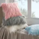 Phantoscope Faux Fur Solid Decorative Pillow Cover Fluffy Throw Pillow Mongolian Luxury Fuzzy Pillow Case Cushion Cover for Bedroom and Couch, Pink 18 x 18 Inches image 6