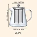 Huacan Glass Teapot for Gongfu Tea Brewing, Home Use, Heatproof, Filtered Flower Tea Pot 750ml image 4