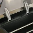 HOMCOM Wooden Kitchen Island on Wheels, Serving Cart Storage Trolley with Stainless Steel Top, Drawer, Side Handle and Rack B image 4