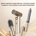 Uniorange H16 Sèche-cheveux portable pliable haute vitesse, moteur 110 000 tr/min, technologie bouclier ionique 1 milliard+, avec 4 buses de coiffage - Doré image 1