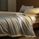 ochama x J.ZAO Parure de Lit 4 Pièces en Coton à Longues Fibres 100 Count, Satin de Coton Premium pour Lit 1.8m, Housse de Couette 220x240cm, Éclat Élégant et Confort Absolu, Champagne Gris Argenté image 2