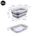 JORDAN&JUDY 45L Mesh Foldable Storage Basket with Triple Handles, Easy to Carry & Store image 6