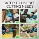 FLORA GUARD Mini tronçonneuse sans fil 15 cm, sans balais, avec 2 batteries Makita de 3000 mAh et chargeur – 1200 W, haute vitesse, lubrification automatique, tronçonneuse électrique à main image 6