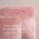 Phantoscope Faux Fur Solid Decorative Pillow Cover Fluffy Throw Pillow Mongolian Luxury Fuzzy Pillow Case Cushion Cover for Bedroom and Couch, Pink 18 x 18 Inches image 3