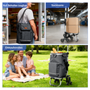 42L Shopping Trolley Stair Climber, 3-in-1 Trolley Shopping Cart Foldable, Hackenporsche Folding Foldable Shopping Trolley, Hackenporsche with Hooks, 6 Wheels & Large Capacity, Grocery Hauling Cart, Portable Shopping Aid, Spacesaving Cart, Gray image 4