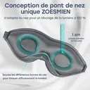 Masque de sommeil Zoesmien ZSM2324, conception stéréo 3D, blocage complet de la lumière, matériau en soie de mûrier + fibre de polyester, remplissage en mousse à mémoire de forme, ajustement flexible de l'arête nasale, masque domestique doux et respirant – Gris image 1