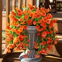Yuejia Lot de 4 bouquets suspendus de fleurs artificielles en soie liseron orange - 75 cm image 8