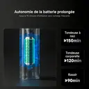 Kit de toilettage portable 3-en-1 – Tondeuse électrique pour poils du corps, rasoir et coupe-ongles à nez avec 3 têtes interchangeables et 3 peignes-guide, lames tranchantes et sûres, étanchéité IPX7, autonomie de 120 min, verrouillage de voyage, compact et léger pour les hommes en déplacement – Idéal pour les voyages, le bureau et à la maison, excellente idée de cadeau. TR2 image 4