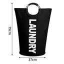 Vilscijon 90L Large-Capacity Laundry Hamper - Foldable Dirty Clothes Basket, Clothing Storage Bin, Black image 4
