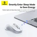 OS-Baseus F02 Ergonomic Wireless Mouse 2.4G Single Moon White image 2