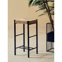 Interiors by Premier Bar Stool Bandar Beech Wood & Hemp Rope Black/Natural image 4