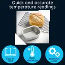 Chef Aid Stainless Steel Oven Thermometer for use with fan, gas, electric, pizza oven, air fryer, or range cooker - cooking/baking/grilling/BBQ, hang or stand inside oven, Easy to read display image 2