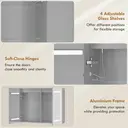 HOMCOM Bathroom Mirror Cabinet with LED Lights and Double-Sided Mirrors, 600 x 800 mm Aluminium Wall Mounted Bathroom Cabinet with Anti-Fog, 3 Colour Dimmable Lighting, Adjustable Shelves image 6