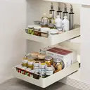 VIVREAL Pull-out Storage Rack with Sliding Rail – Carbon Steel Kitchen Cabinet Organizer, Easy Installation, White, S4030W image 1