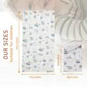 LeBonsoir Carrés en mousseline pour bébé, lot assorti de 2 pièces, lingettes de change en coton pour nouveau-nés, absorbantes et respirantes, idéales pour nettoyer, essuyer et couvrir les nouveau-nés – Forest Adventure (25 x 50 cm x 1, 70 x 140 cm x 1) image 2