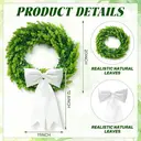 20 Inch Boxwood Wreath with Sash-1pcs image 2