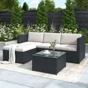 Garden Corner Sofa rattan Garden Furniture Patio Set Garden Entertaining Set Garden Rattan Furniture Lounge Set,Black  image 8
