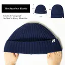 TOP-EX 100% Merino Wool Beanie Fleece Lined Hat Watch Cap for Cold Weather Winter Warm M/L Navy image 4