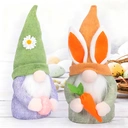 Yuejia 1Pcs 12in/30cmEaster Gnome Plush Elf Decorations,Handmade Gnome Bunny Faceless Doll Easter Ornaments, Easter Egg with Carrots Spring Home Decor Gifts for Women Men(orange) image 5