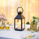 Black Decorative Candle Lantern: Metal Pillar Candle Holders for Table Centerpiece - 10.2in Tall Hanging Lanterns for Outdoor Wedding Party Home Living Room Fireplace Decor image 5