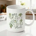 Alphynix 1pc 11oz White Mug with "Yes I Really Do Need All These Plants" Quote & Hanging Succulent Illustrations, Whimsical Plant Lover Christmas or Thanksgiving Gift image 1