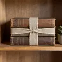 JU7CER 2-piece set: 4m long x 4cm wide iron-edged imitation jute ribbon for handmade DIY Christmas bows Decorative ribbon for gift box backgrounds image 2