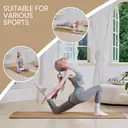 MISS LULU Good Nite Yoga Matte, tapis en liège antidérapant, tapis de yoga, de gymnastique, de sport, de fitness, d’entraînement, 183 x 61 x 0,6 cm, tapis en liège durable (marron/noir) image 5