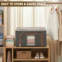 2 Pack Extra Large 66L Clothes Storage Bags with Reinforced Handles and Windows, Closet Organizers image 3