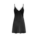 IZURIA chest lace v-neck black silk-like suspender dress  XL image 0