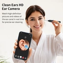 Sunluxy Visual Ear Cleaning Scoop, 5MP HD Camera, 6 LED Lights, Soft Silicone Tip, IPX5 Water Resistant, Type-C Charging, Compatible with iOS and Android, Includes 6 Replacement Silicone Ear Spoon Tips and 6 Ear Cleaning Tools, P2, Black image 2