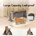 Stainless Steel CAT Litter Tray with Lid XXL， Includes Footpad and Litter Tray Scoop， Large Metal Cat Litter Tray Closed - Non-Adhesive， Easy to Clean， for Large Cats image 1