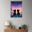 Kit de Peinture Diamant 5D JU7CER - Chat Ciel Étoilé pour Adultes | Set de Peinture DIY | Décoration Murale Maison 30×40cm (12×16 pouces) image 2