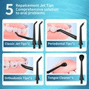 Sunluxy Wireless Portable Water Flosser – 140PSI Strong Water Pressure, 5 Modes, 360° Rotatable Nozzle, 300ml Large Tank, 40-Day Battery Life, Equipped with 4 Types of Nozzles, F5 Black image 3