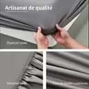 ochama Drap-housse en coton pur brossé 180 x 200 cm - Gris image 2