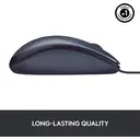 Logitech B100 Wired USB Mouse, 3-button, Optical Tracking, Ambidextrous PC / Mac / Laptop - Black image 5