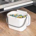 Addis Everyday Kitchen Food Waste Compost Caddy Bin, 4.5L - White & Metallic Silver image 0