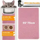 Honeycomb Design EVA Litter Box Mat, Waterproof Double-Layer Honeycomb Mat, 55*75cm, Color: Pink image 4